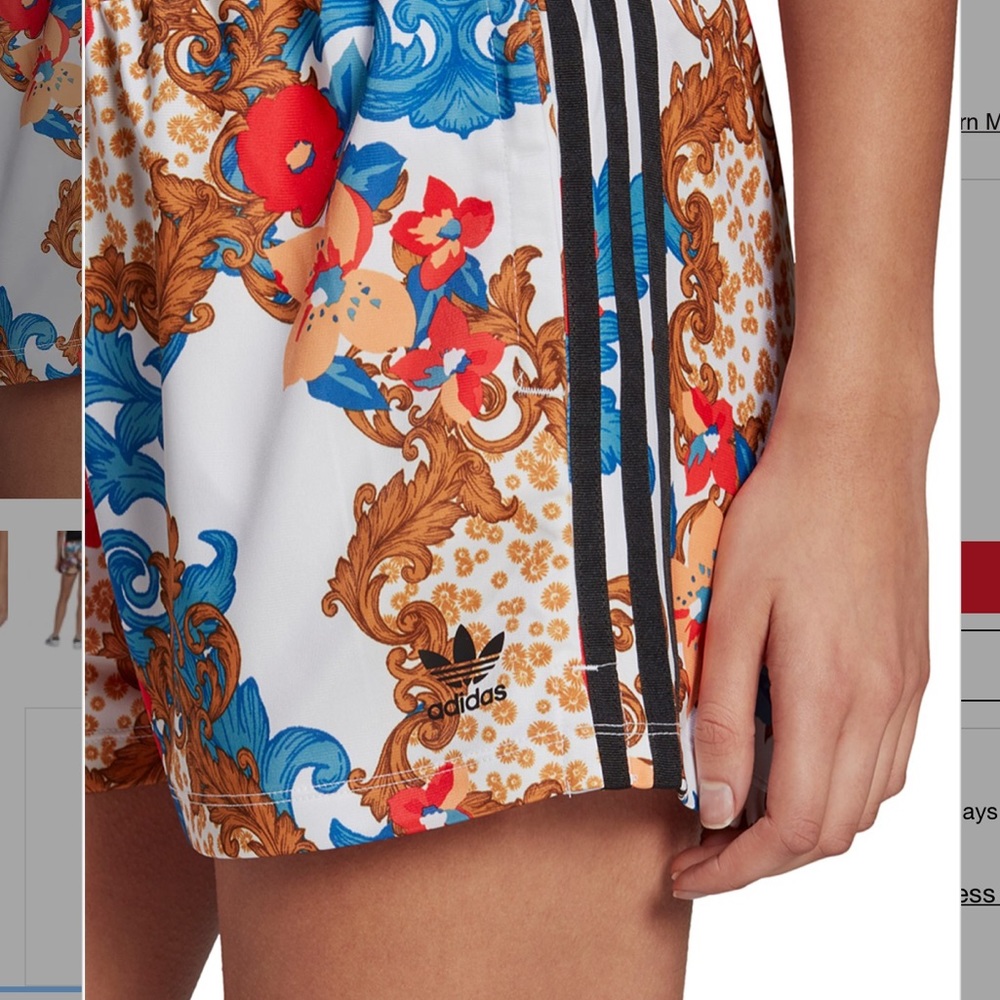 NWT ADIDAS HER rare floral shorts M - Picture 2 of 5